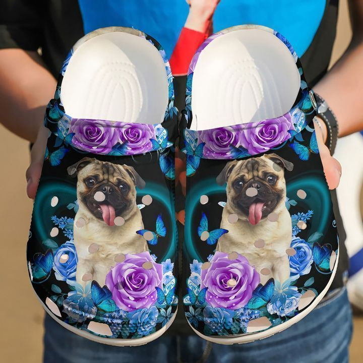 Pug Flowers Pub Classic Clogs Shoes