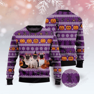 Pug Halloween Ugly Christmas Sweater Adult 3D Funny Matching for family