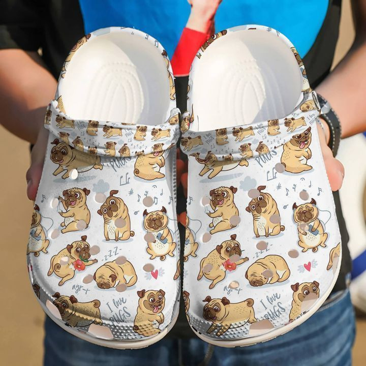 Pug I Love Pugs Classic Clogs Shoes
