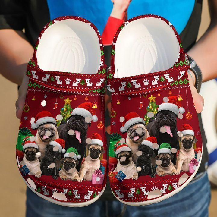 Pug Merry Christmas Classic Clogs Shoes