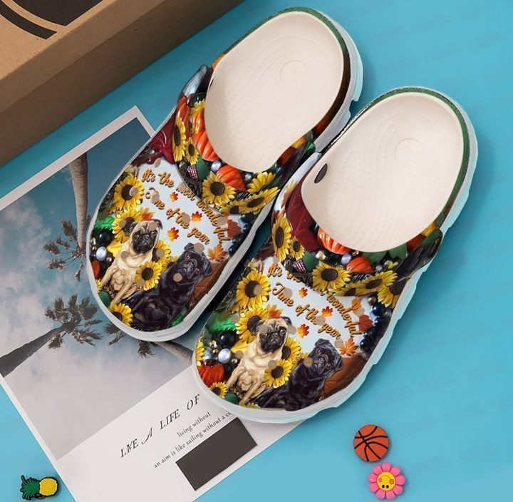 Pug Most Wonderful Time Classic Clogs Shoes