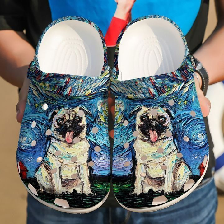 Pug Starry Night Clog Shoes