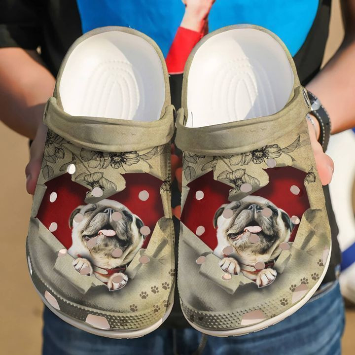 Pug They Steal My Heart clog Shoes
