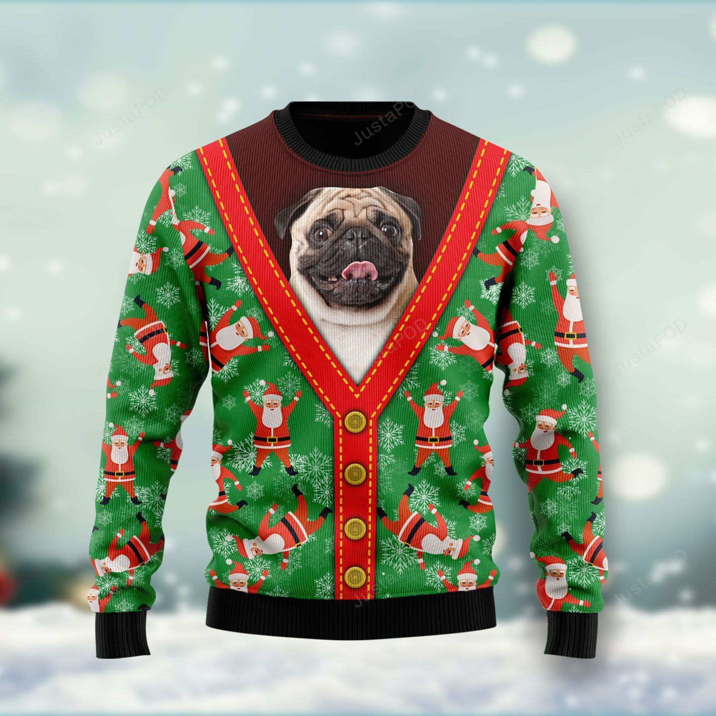 Pug Ugly Christmas Sweater Adult 3D Funny Matching for family