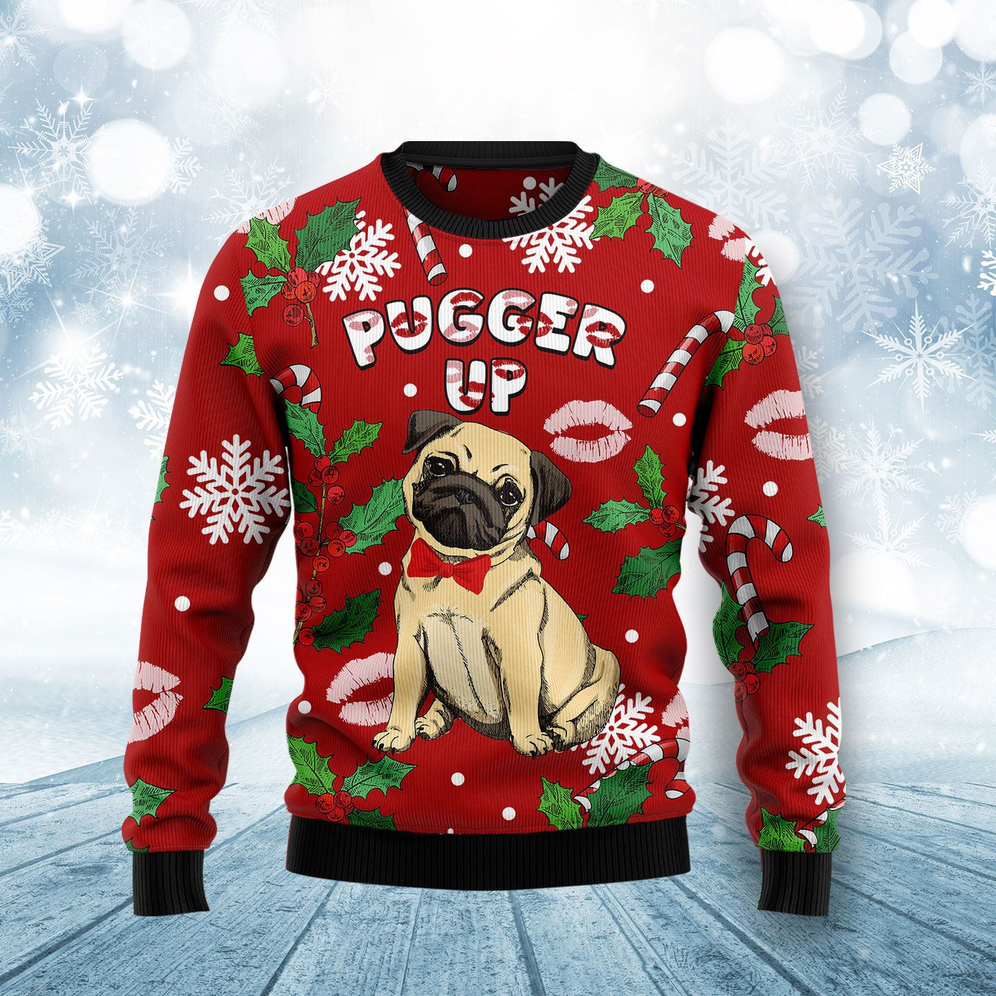 Pugger Up Ugly Christmas Sweater Adult 3D Funny Matching for family