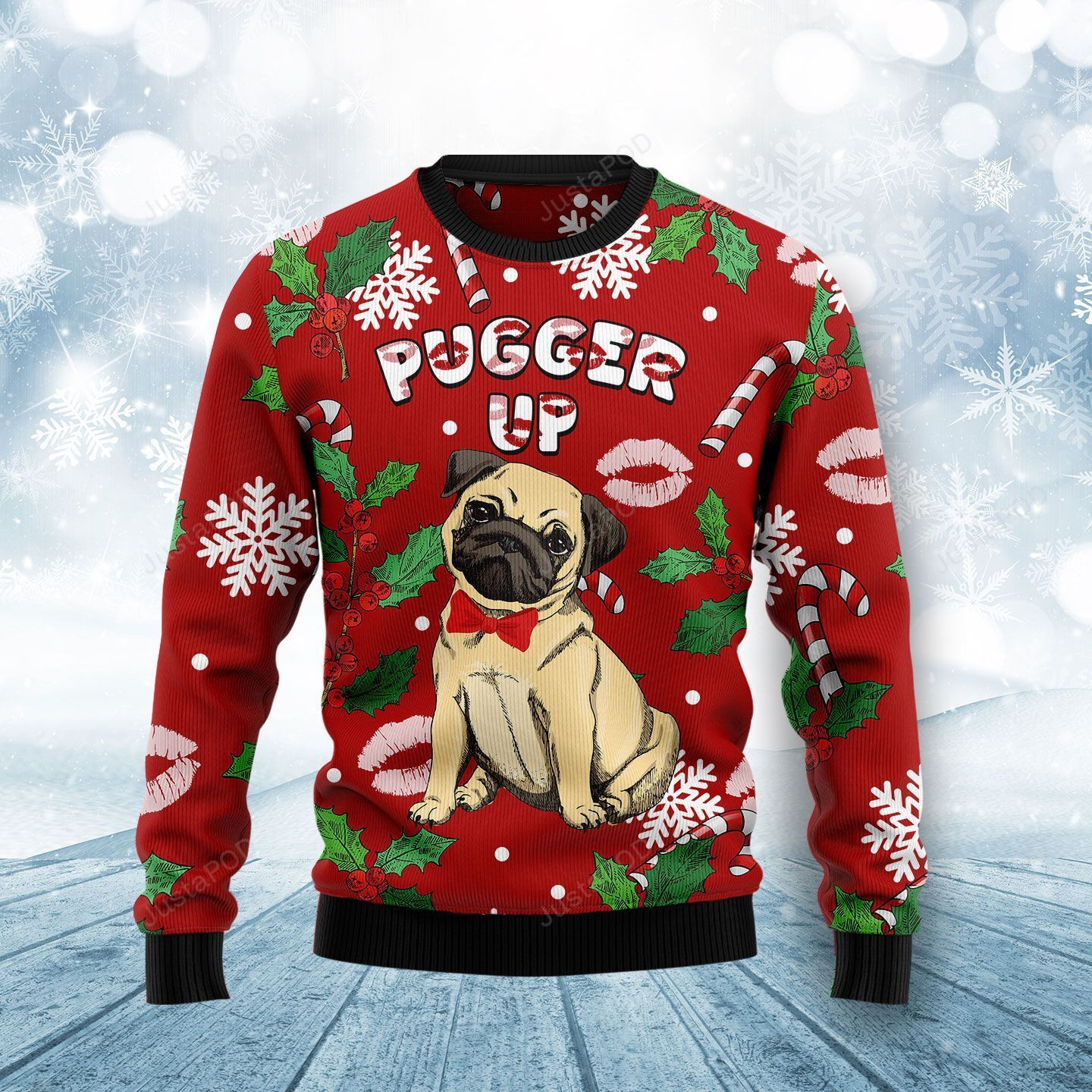 Pugger Up Ugly Christmas Sweater Adult 3D Funny Matching for family