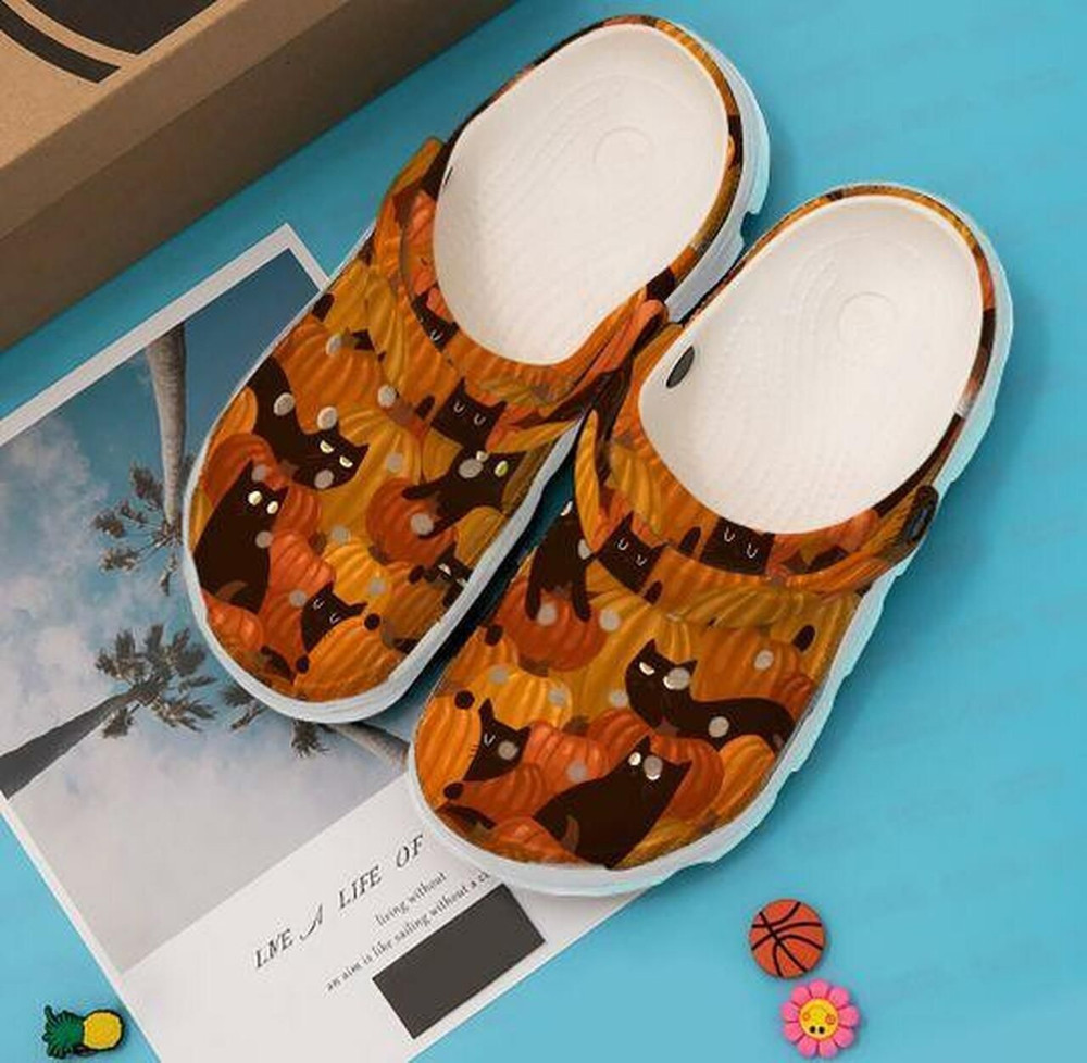 Pumpkin Cat Halloween Personalized 10 Gift For Lover Rubber clog Shoes Comfy Footwear
