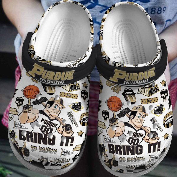 Purdue Boilermakers Basketball NCAA Sport Crocs Crocband Clogs Shoes Comfortable For Men Women and Kids
