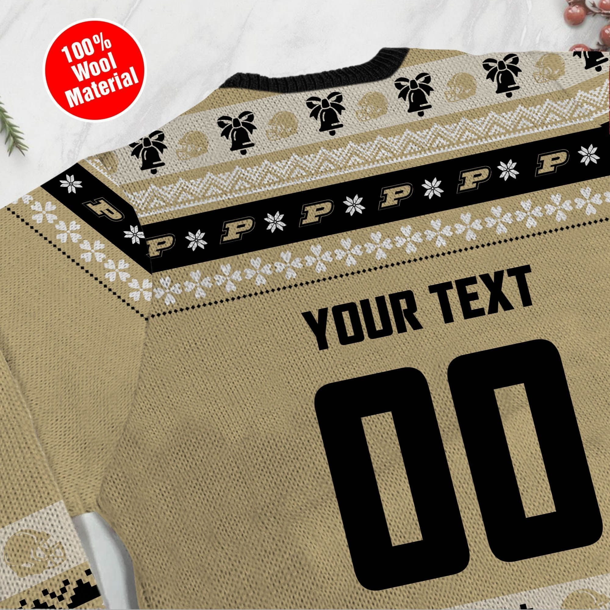 Purdue Boilermakers Custom Name & Number Personalized Ugly Christmas Sweater Adult 3D Funny Matching for family - Image 4