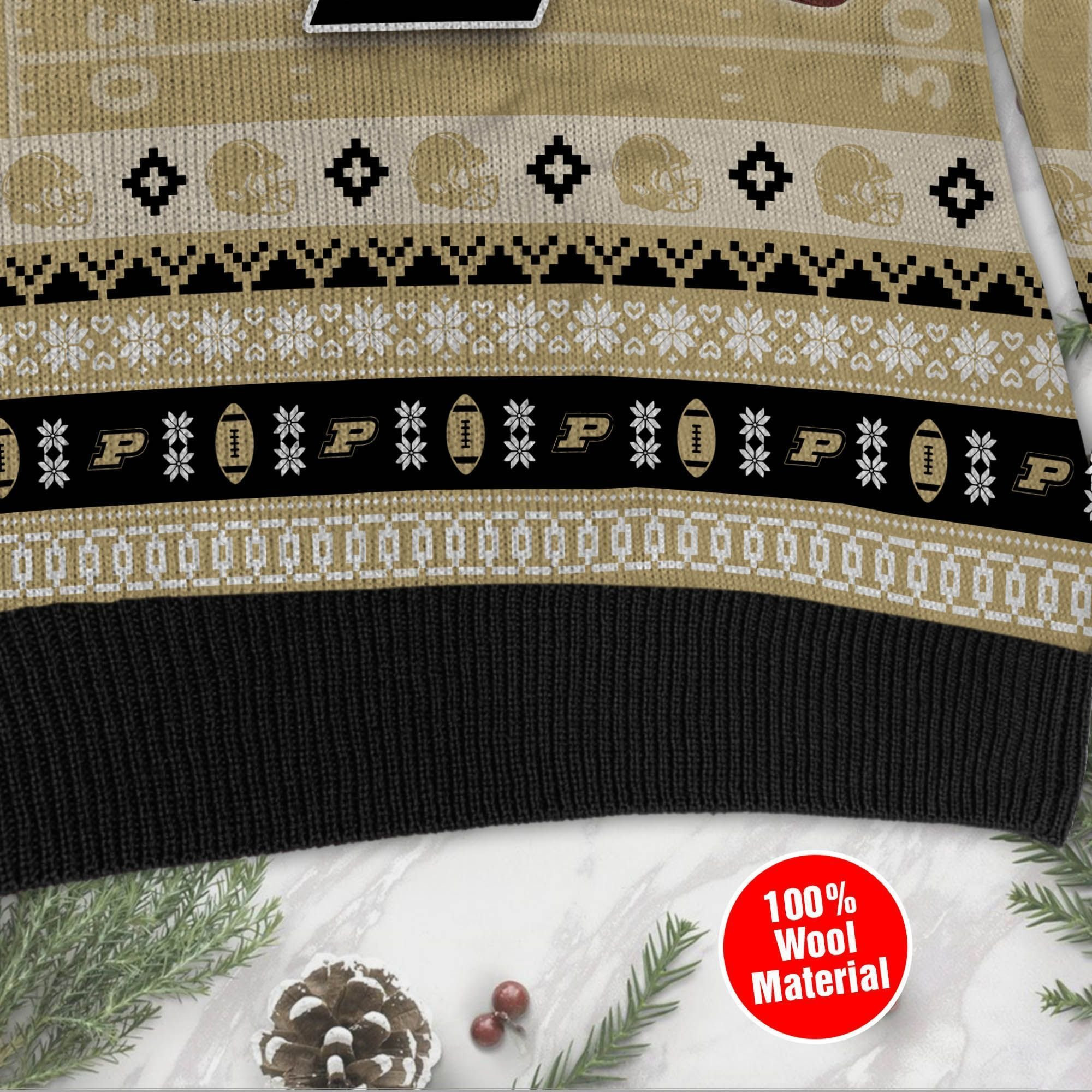 Purdue Boilermakers Custom Name & Number Personalized Ugly Christmas Sweater Adult 3D Funny Matching for family - Image 5