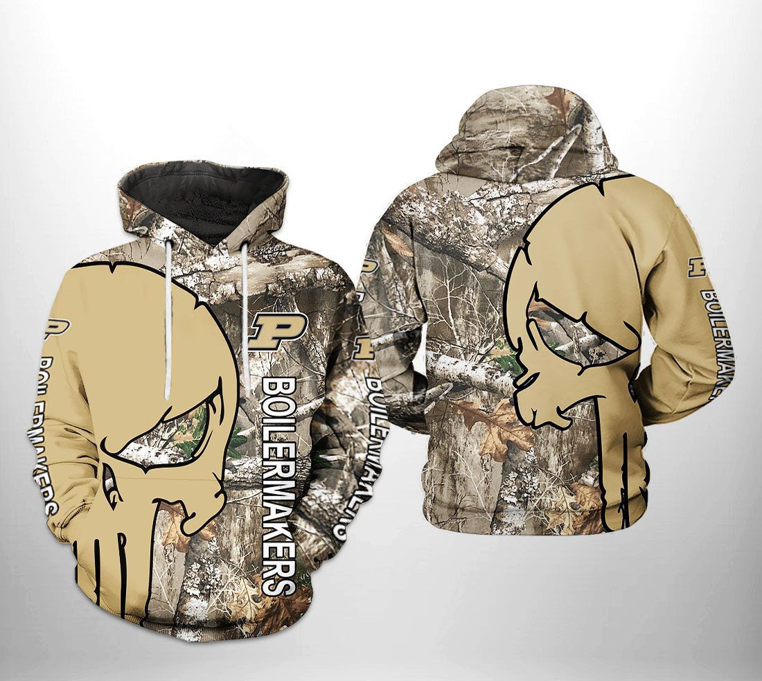 Purdue Boilermakers NCAA Camo Veteran Hunting 3D All Over Print Hoodie, Zip Hoodie