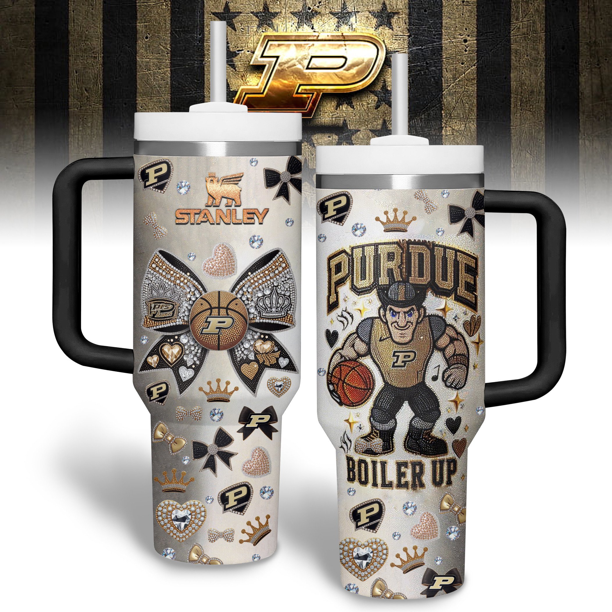 Purdue Boilermakers NCAA Custom Stanley Cup 40 oz 30 oz Tumbler With HandleTVC2301280