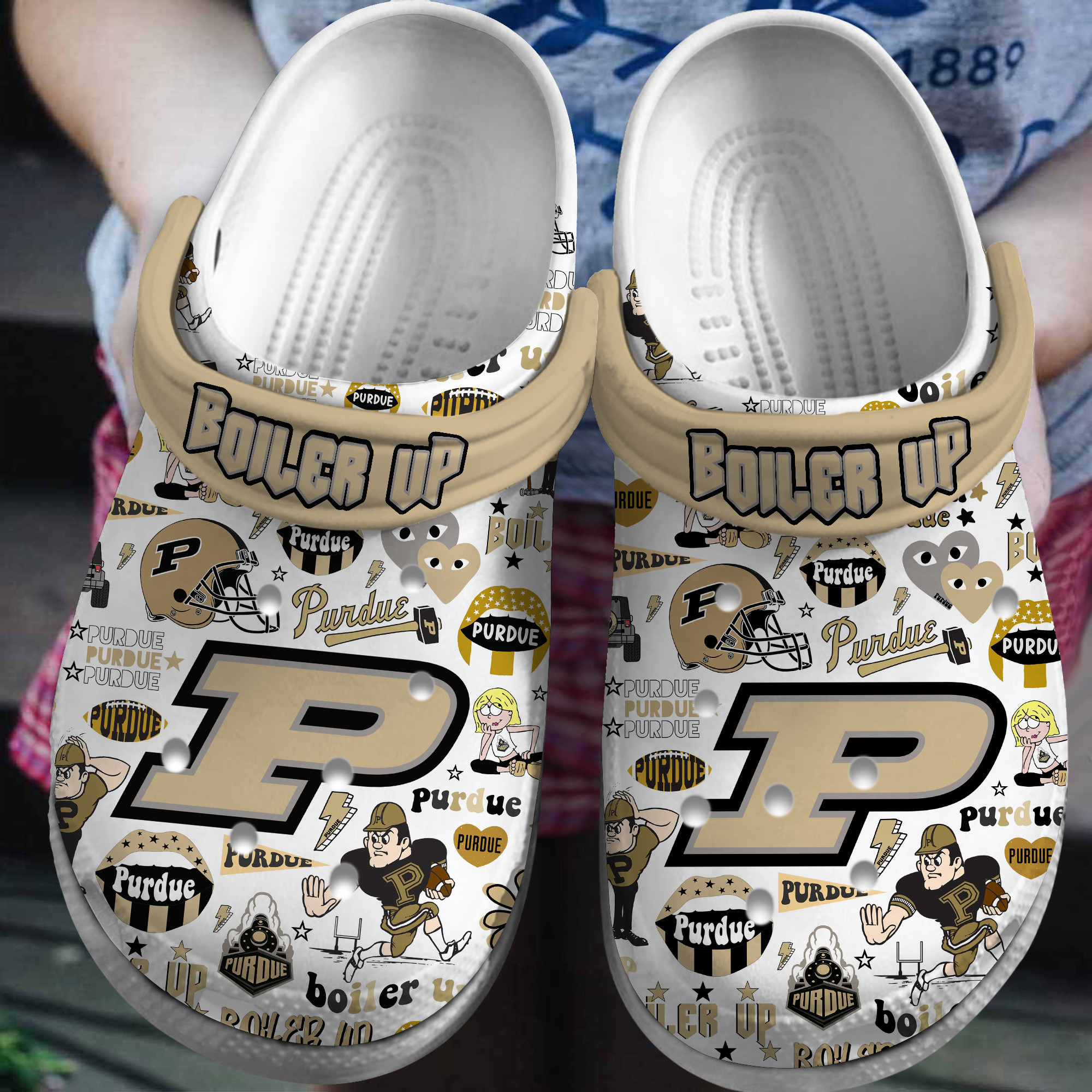 Purdue Boilermakers NCAA Sport Crocs Crocband Clogs Shoes Comfortable For Men Women and Kids