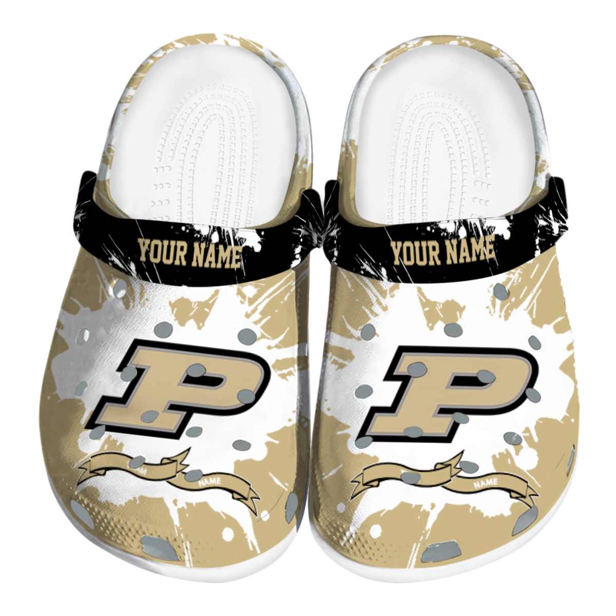 Purdue Boilermakers NCAA Sport Crocs Crocband Clogs Shoes Comfortable For Men Women and Kids