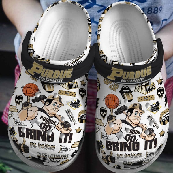 Purdue Boilermakers NCAA Sport Crocs Crocband Clogs Shoes Comfortable For Men Women and Kids