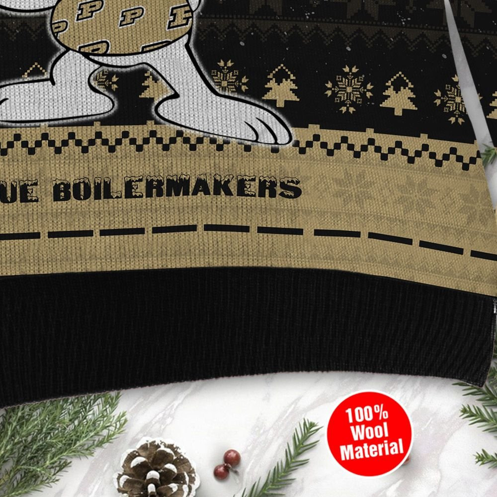 Purdue Boilermakers Snoopy Dabbing Holiday Party Ugly Christmas Sweater Adult 3D Funny Matching for family - Image 4