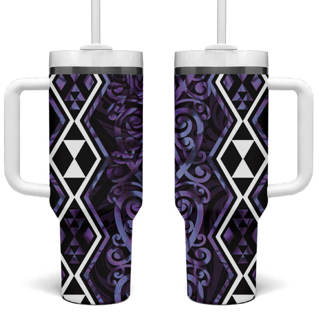 Purple Aotearoa Taniko Motifs With Paua Shell Kowhaiwhai Custom Stanley Cup 40 oz 30 oz Tumbler With HandleTVC2301386