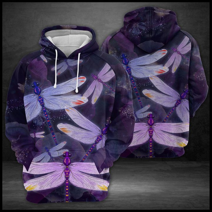Purple Dragonfly 3D All Over Print Hoodie, Zip Hoodie