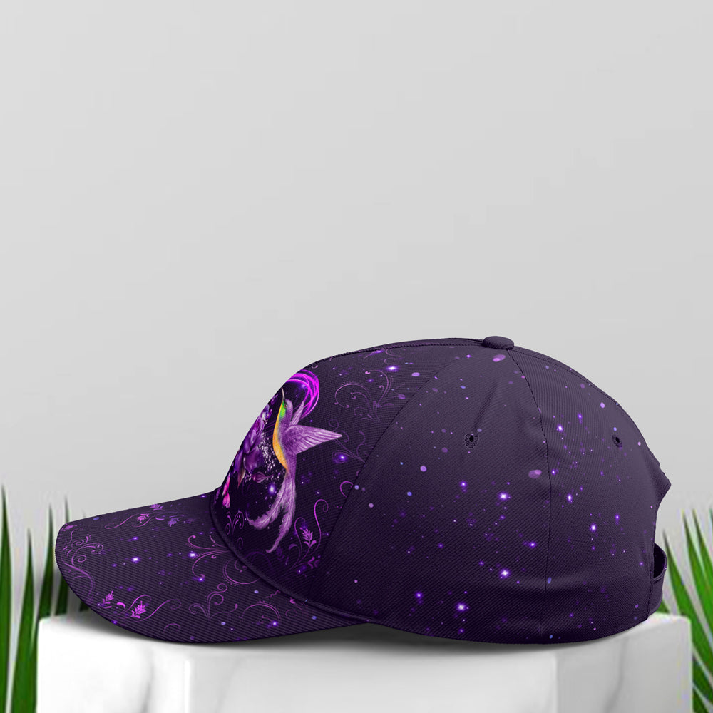 Purple Floral Couple Hummingbird Baseball Cap Trucker Hats Custom Hats Gifts For Men & Women