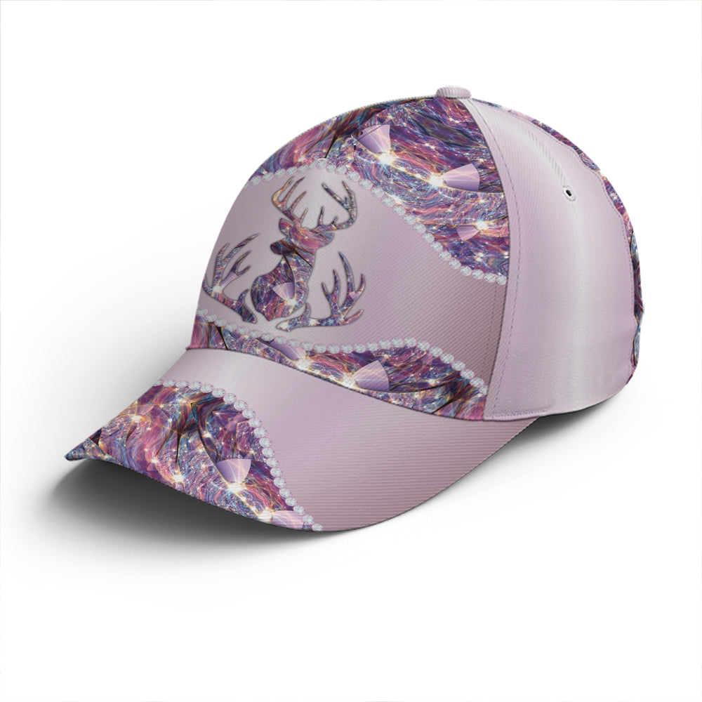 Purple Metallic Style Deer Hunting Baseball Cap Trucker Hats Custom Hats Gifts For Men & Women