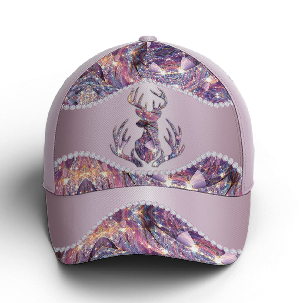 Purple Metallic Style Deer Hunting Baseball Cap Trucker Hats Custom Hats Gifts For Men & Women