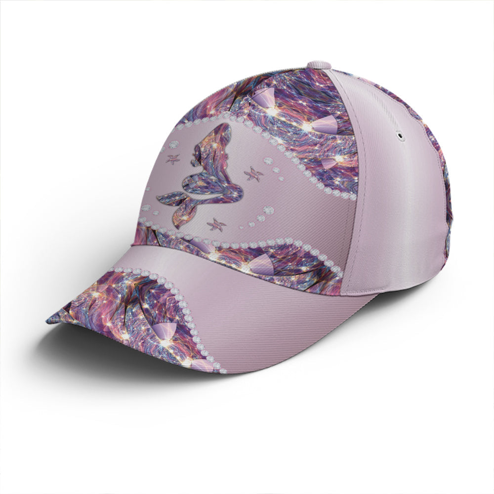 Purple Metallic Style Mermaid Baseball Cap Trucker Hats Custom Hats Gifts For Men & Women