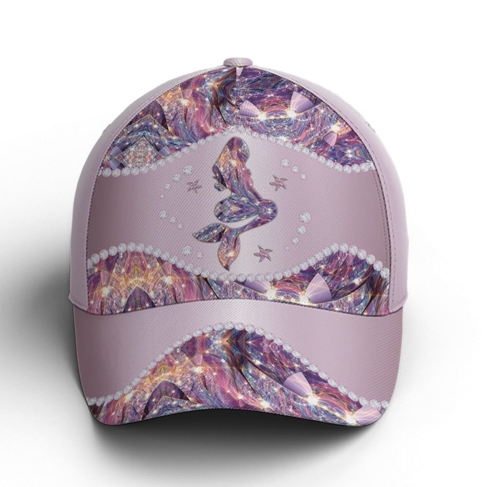 Purple Metallic Style Mermaid Baseball Cap Trucker Hats Custom Hats Gifts For Men & Women