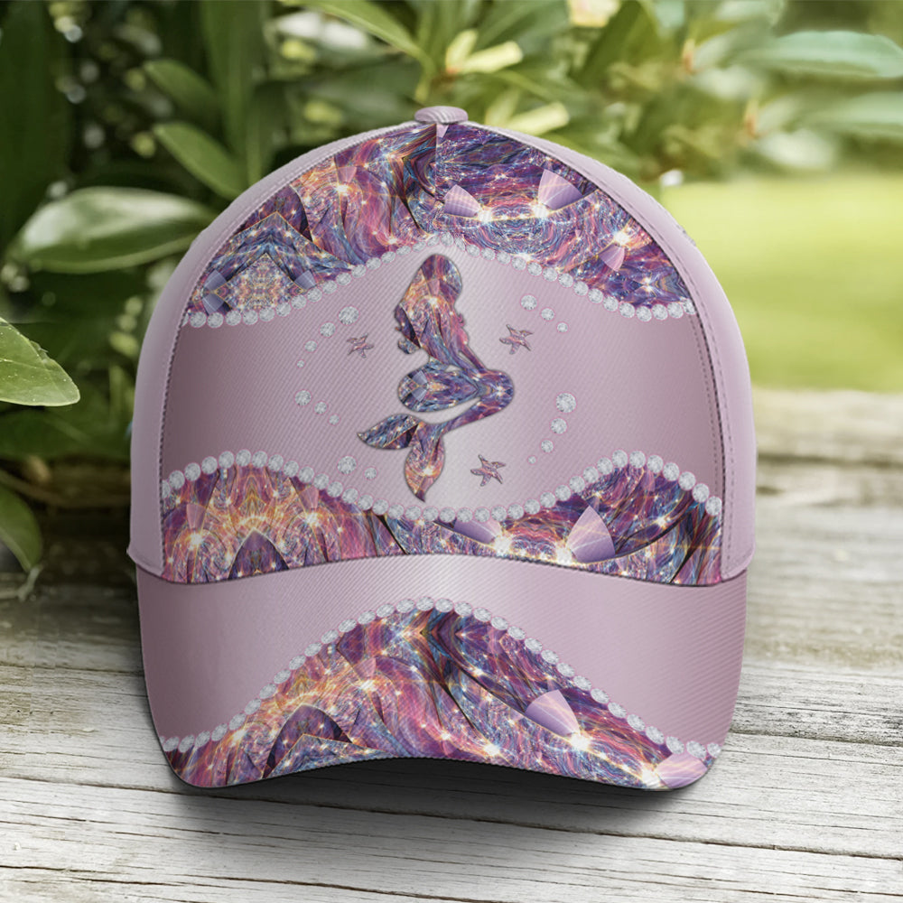 Purple Metallic Style Mermaid Baseball Cap Trucker Hats Custom Hats Gifts For Men & Women