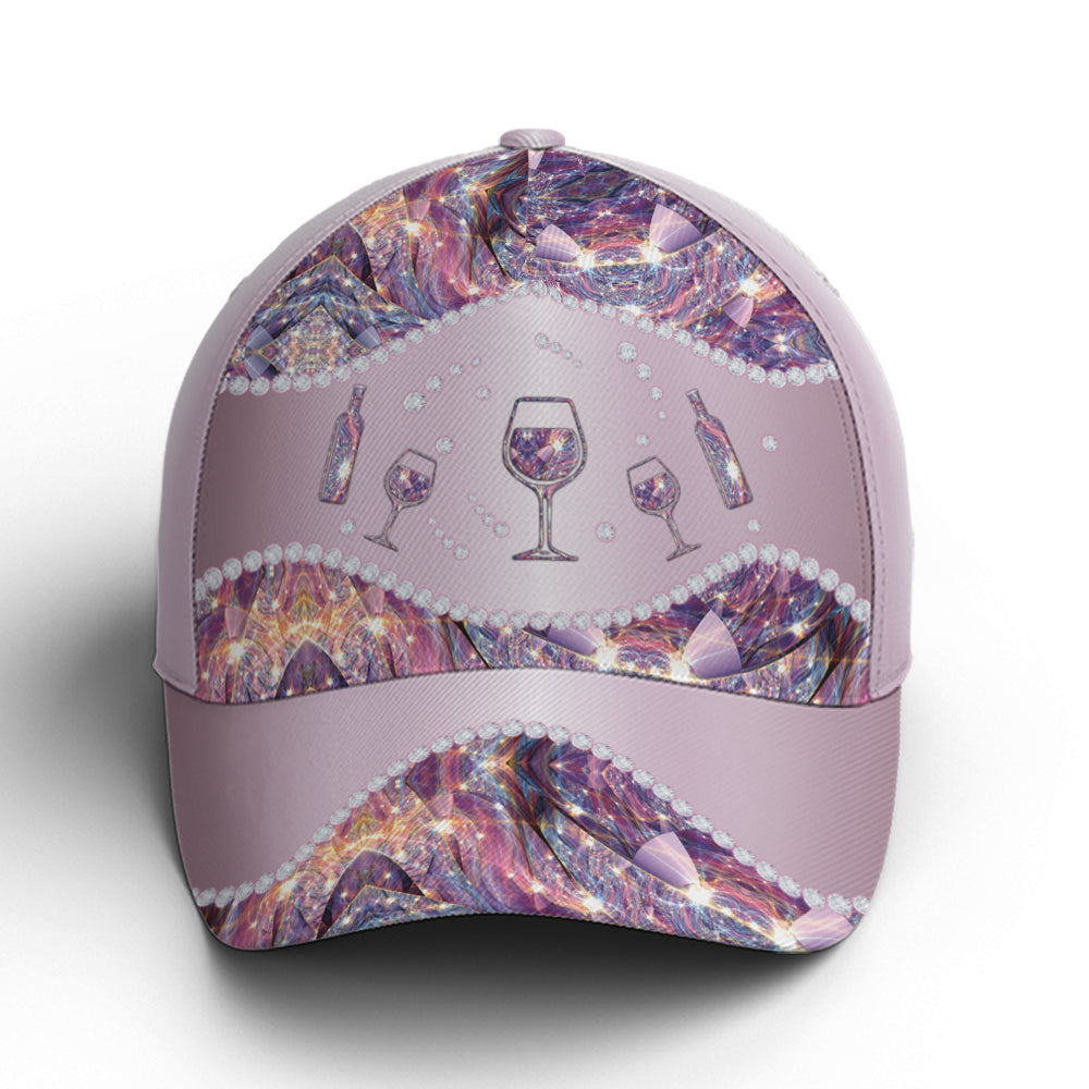 Purple Metallic Style Wine Baseball Cap For Wine Lovers Trucker Hats Custom Hats Gifts For Men & Women