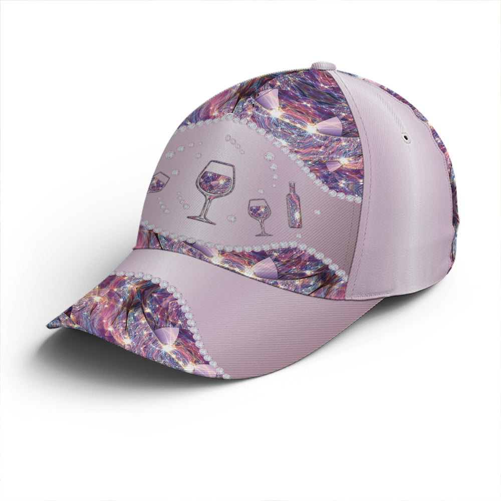 Purple Metallic Style Wine Baseball Cap For Wine Lovers Trucker Hats Custom Hats Gifts For Men & Women