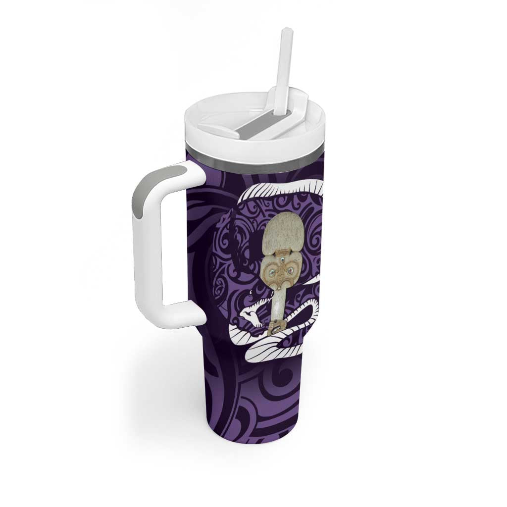 Purple New Zealand Eel Aotearoa Maori Tuna With Kotiate Weapon Custom Stanley Cup 40 oz 30 oz Tumbler With HandleTVC2301322 - Image 3