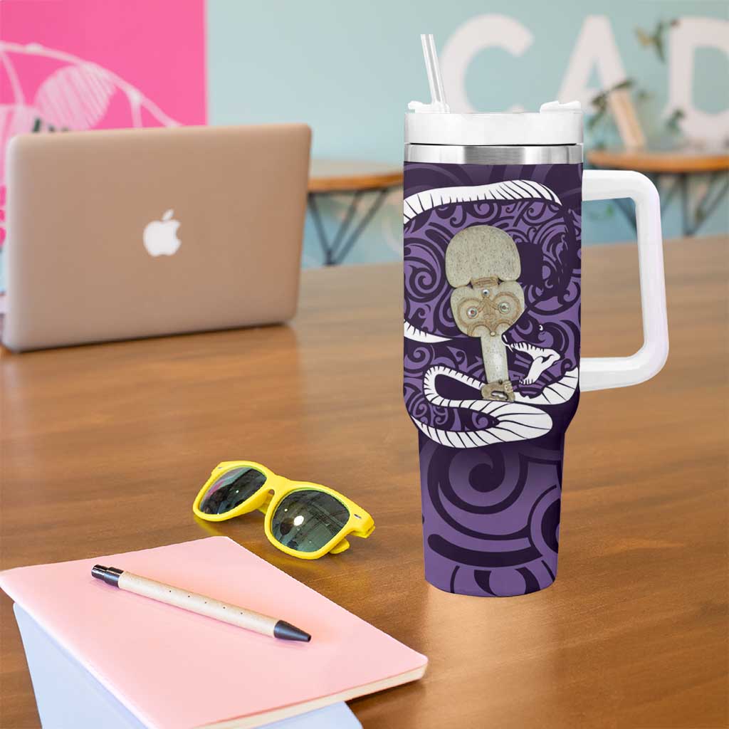 Purple New Zealand Eel Aotearoa Maori Tuna With Kotiate Weapon Custom Stanley Cup 40 oz 30 oz Tumbler With HandleTVC2301322 - Image 5
