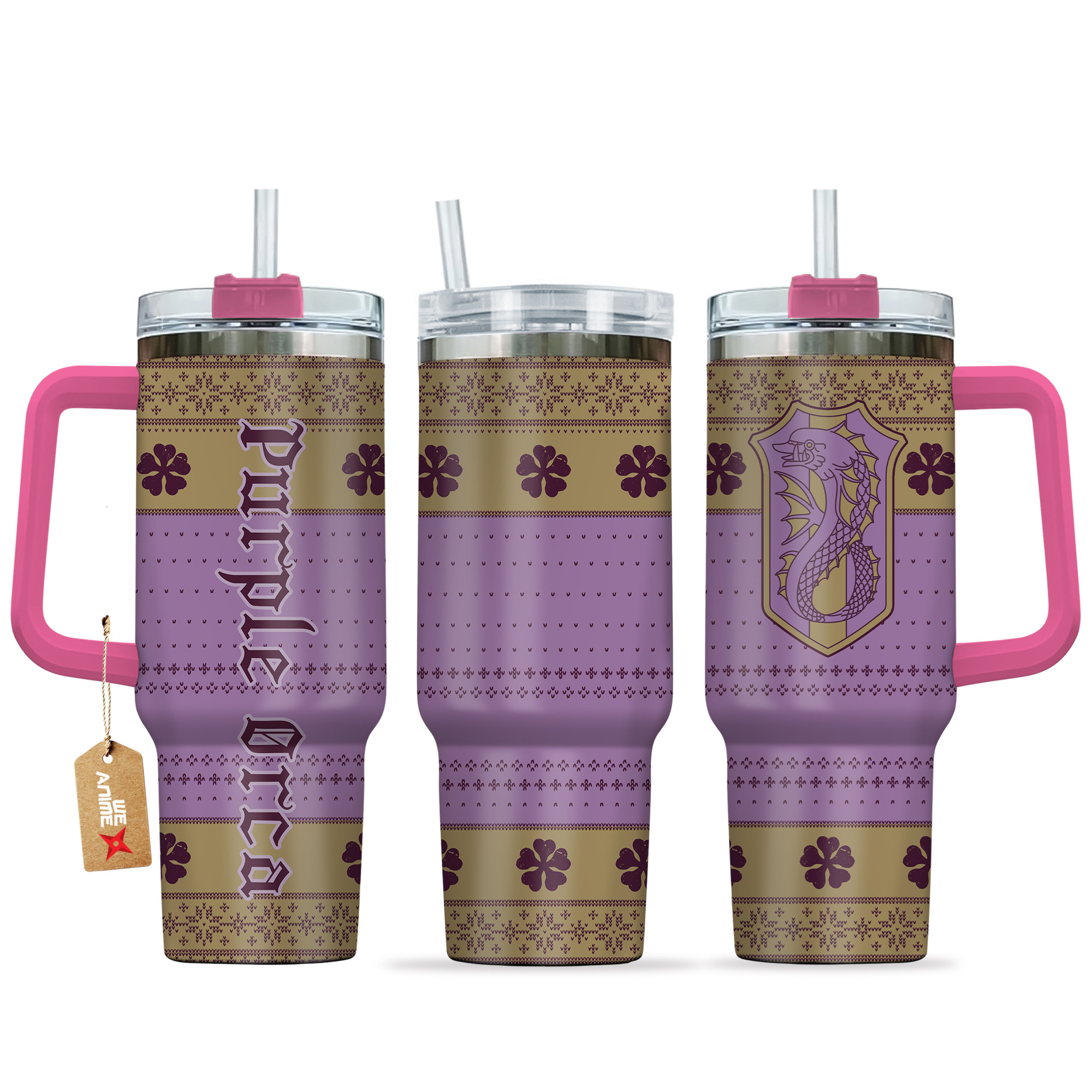 Purple Orca Black Clover Anime Custom Stanley Cup 40 oz 30 oz Tumbler With HandleTVC2301134