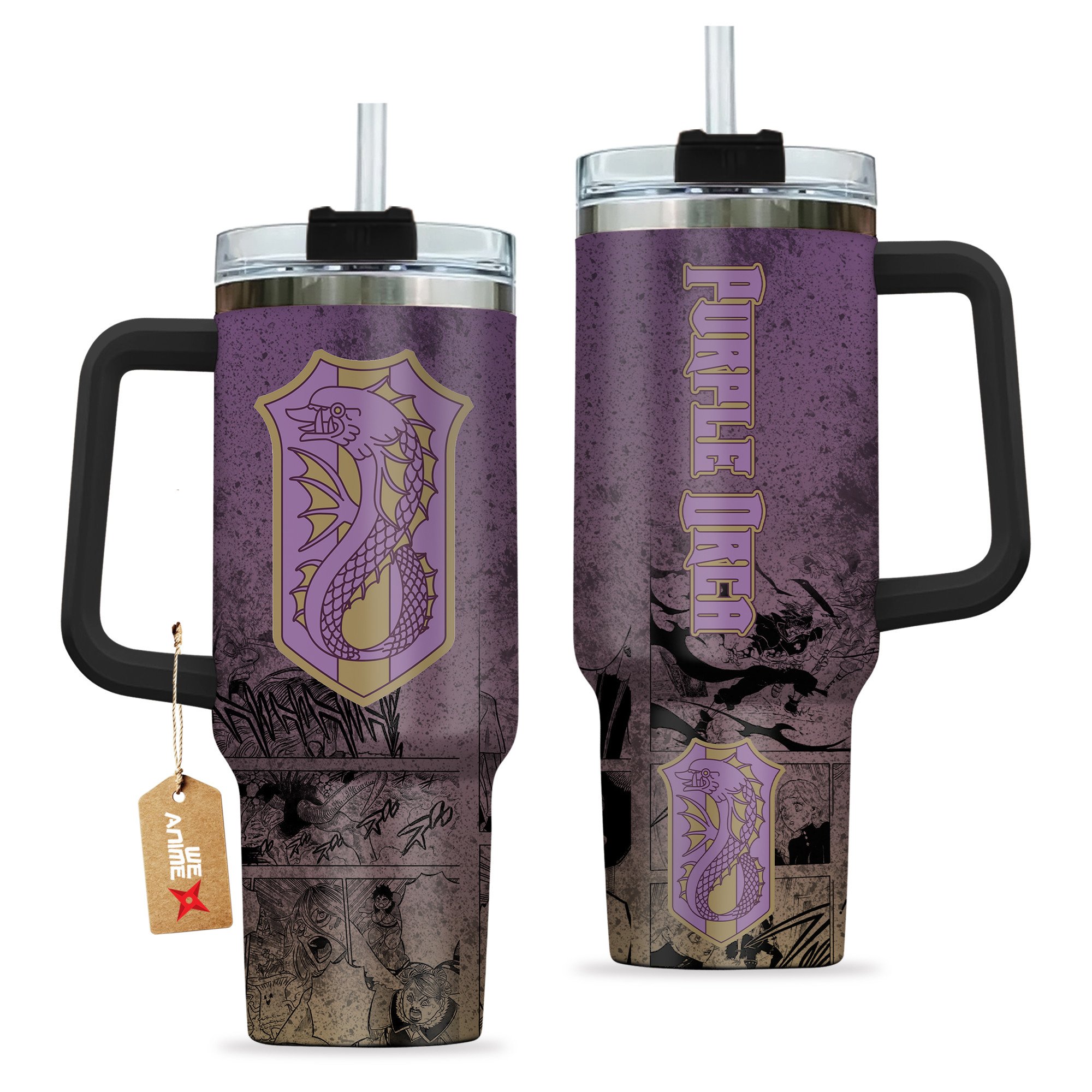 Purple Orca Symbol Black Clover Anime Custom Stanley Cup 40 oz 30 oz Tumbler With HandleTVC2301206