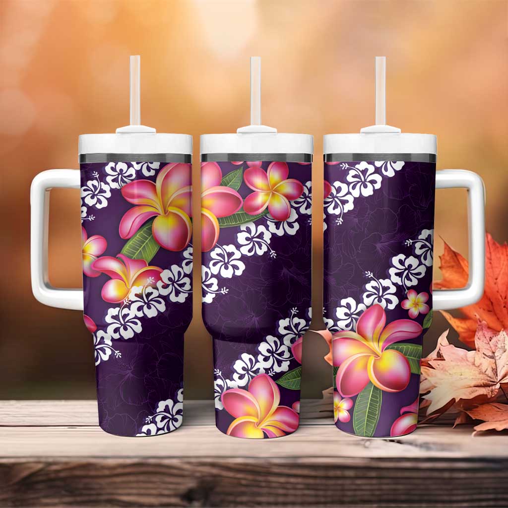 Purple Polynesia Plumeria With Hibiscus Tropical Custom Stanley Cup 40 oz 30 oz Tumbler With HandleTVC2301379 - Image 4