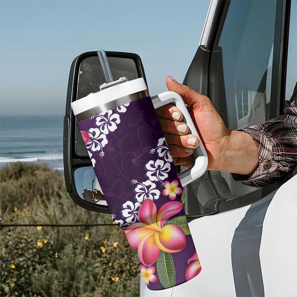 Purple Polynesia Plumeria With Hibiscus Tropical Custom Stanley Cup 40 oz 30 oz Tumbler With HandleTVC2301379 - Image 7