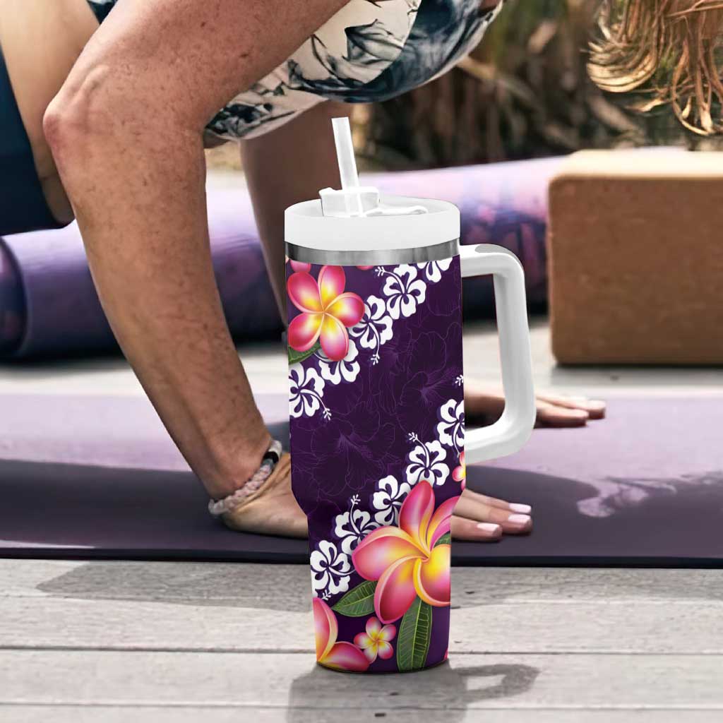 Purple Polynesia Plumeria With Hibiscus Tropical Custom Stanley Cup 40 oz 30 oz Tumbler With HandleTVC2301379 - Image 6