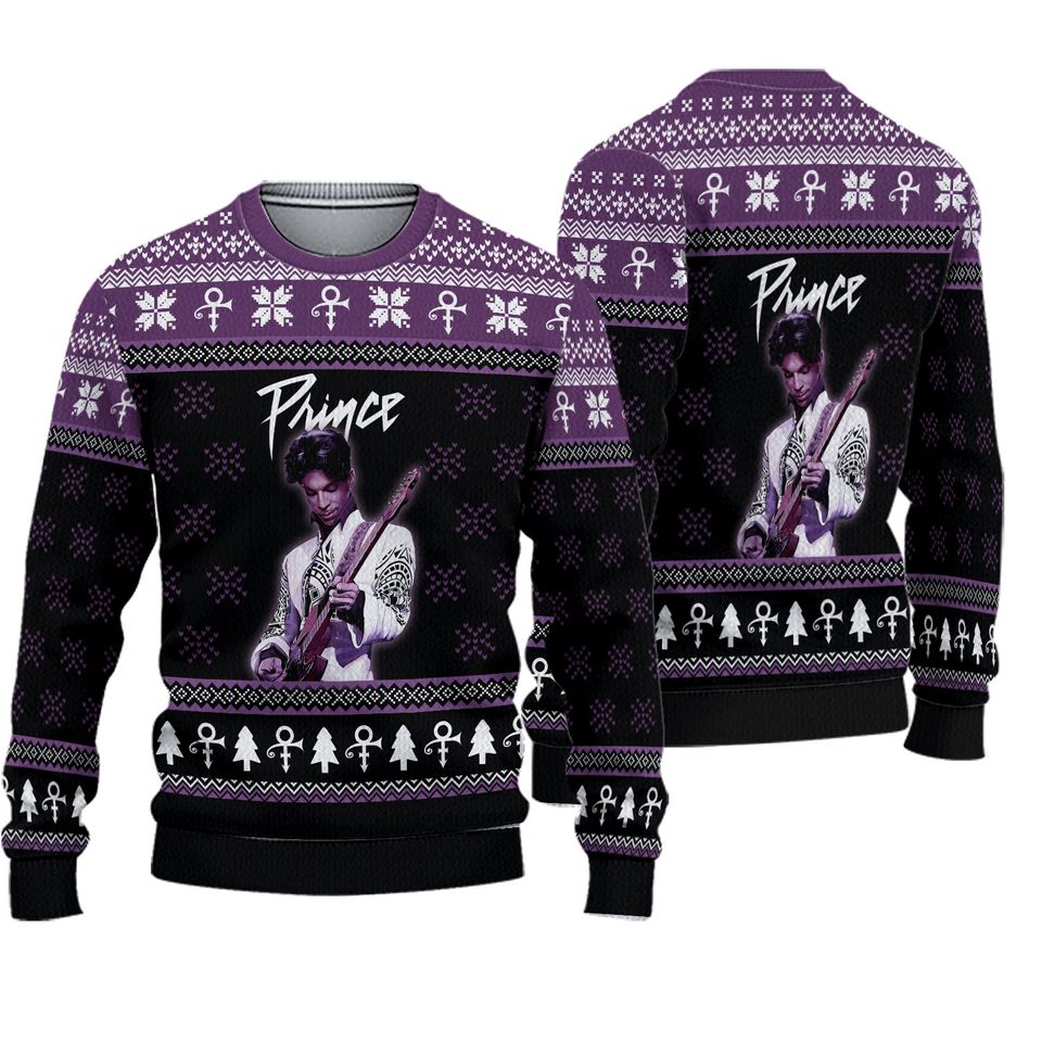 Purple Rain Prince Inspired Ugly Christmas Sweater for Fans