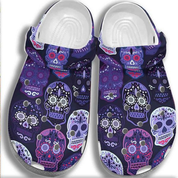 Purple Skull 3D clog Shoesshoes Crocbland Clog Gifts For Women Girl Daughter Niece