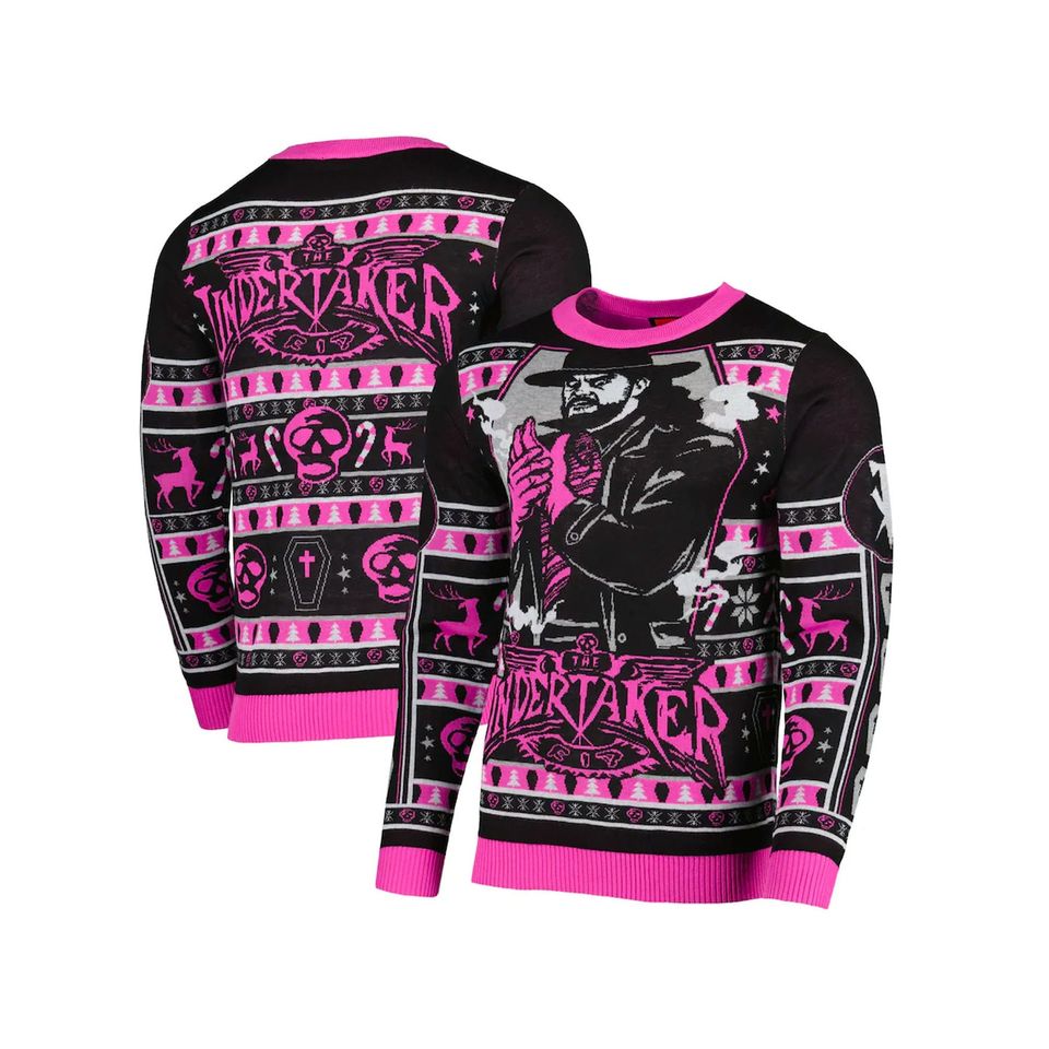 Purple The Undertaker Ugly Holiday Sweater, Undertaker 3D