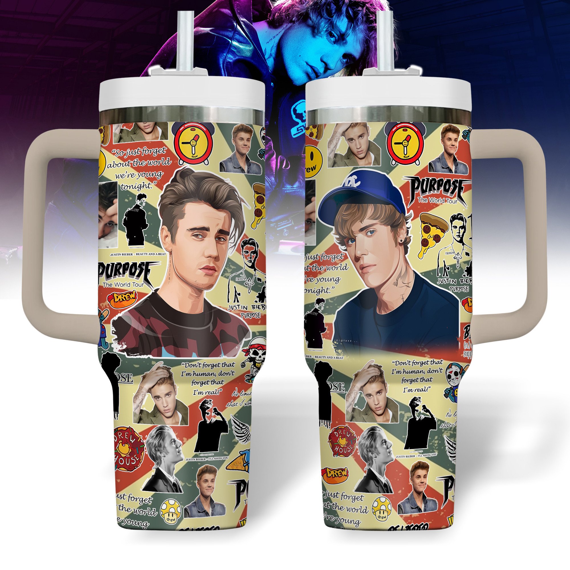 Purpose by Justin Bieber Music Custom Stanley Cup 40 oz 30 oz Tumbler With HandleTVC2301323
