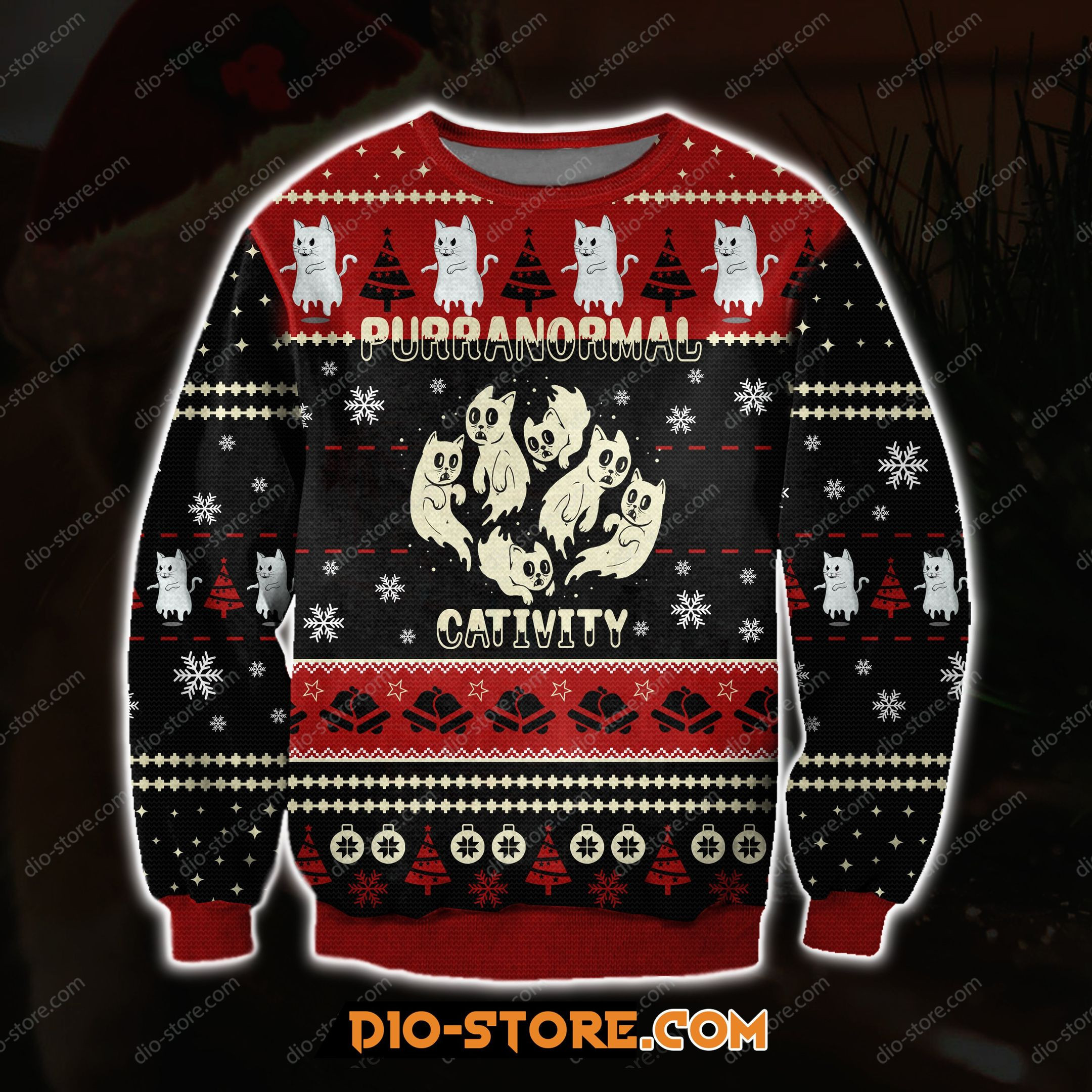 Purranormal Cativity For Unisex Ugly Christmas Sweater Adult 3D Funny Matching for family