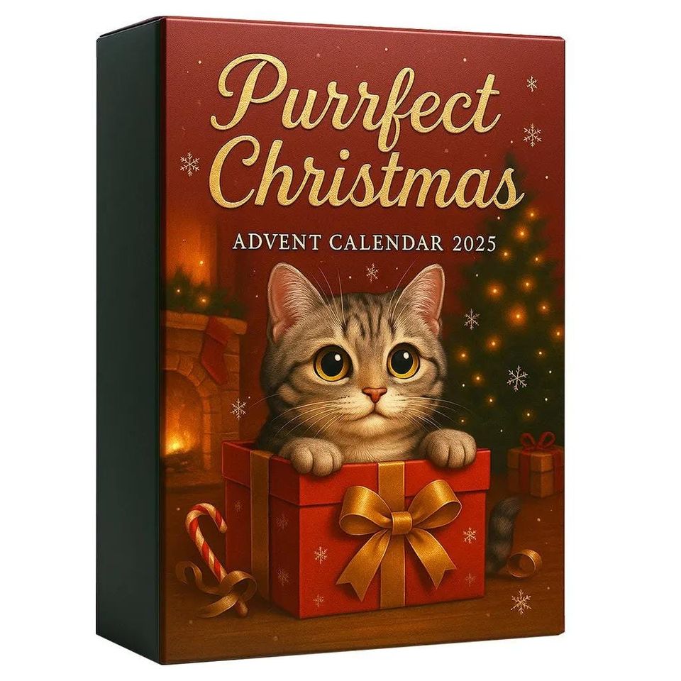 Purrfect Christmas Cat Acrylic Advent Calendar 2025, 2D Cute Kitten Countdown Calendar - Image 3