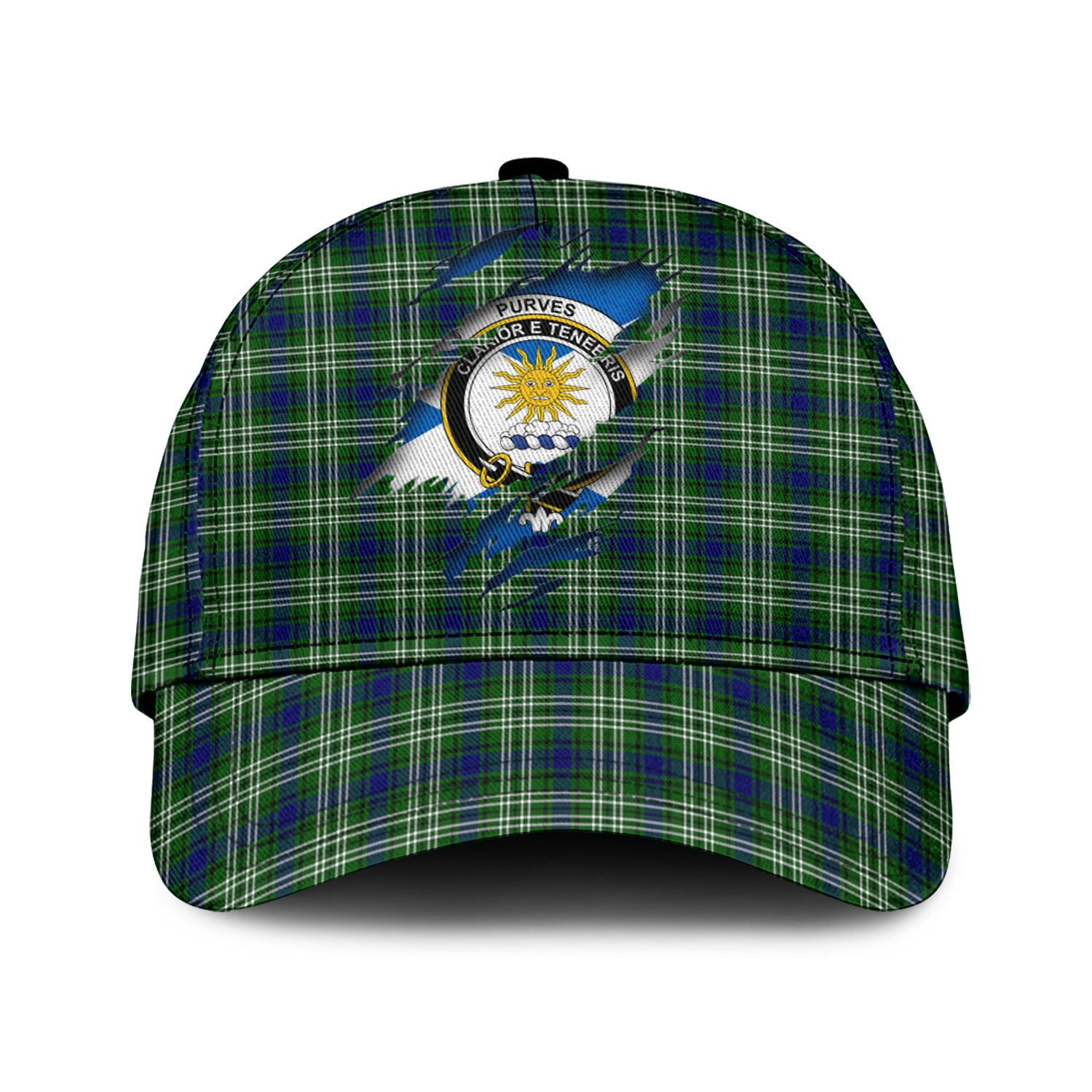 Purves Tartan Plaid Cap, Family Crest In Me Style Tartan Baseball Cap TS23 Trucker Hats Custom Hats Gifts For Men & Women