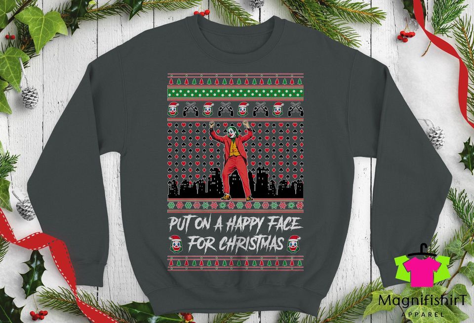 Put on a Happy Face for Christmas Ugly Christmas Sweater