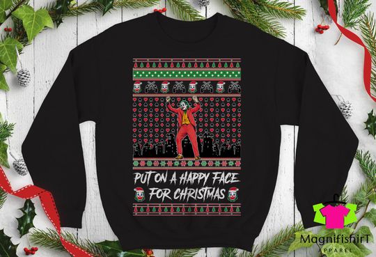 Put on a Happy Face for Christmas Ugly Christmas Sweater - Image 7