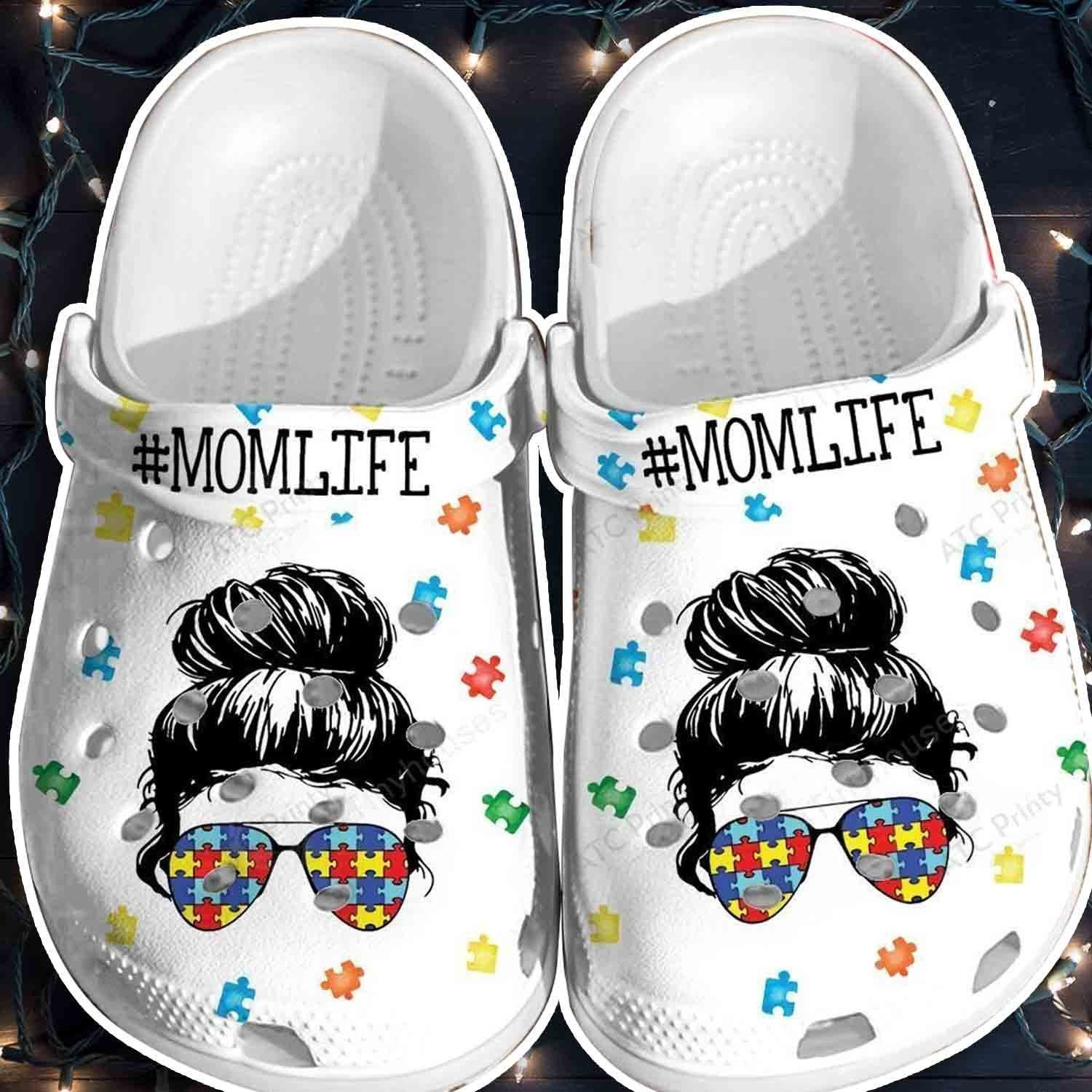 Puzzle Autism Woman Momlife Shoes clogs