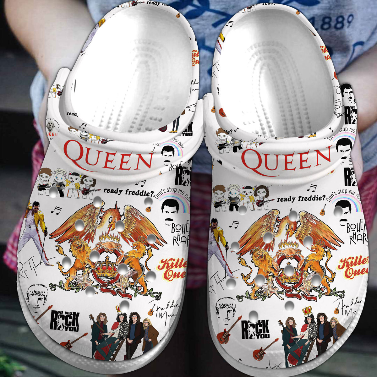 Queen Don't Stop Me Now Music Crocs Crocband Clogs Shoes Comfortable For Men Women and Kids