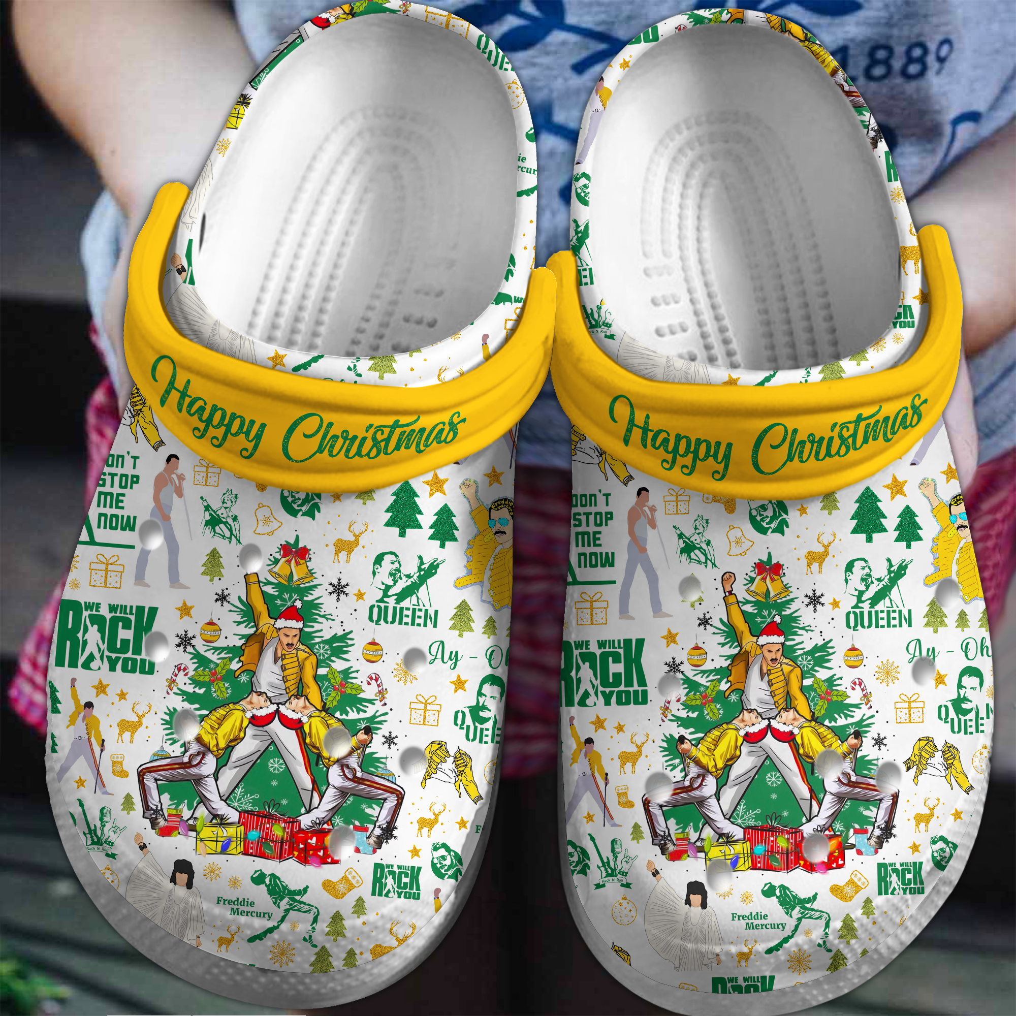 Queen Music Crocs Crocband Clogs Shoes Comfortable For Men Women and Kids