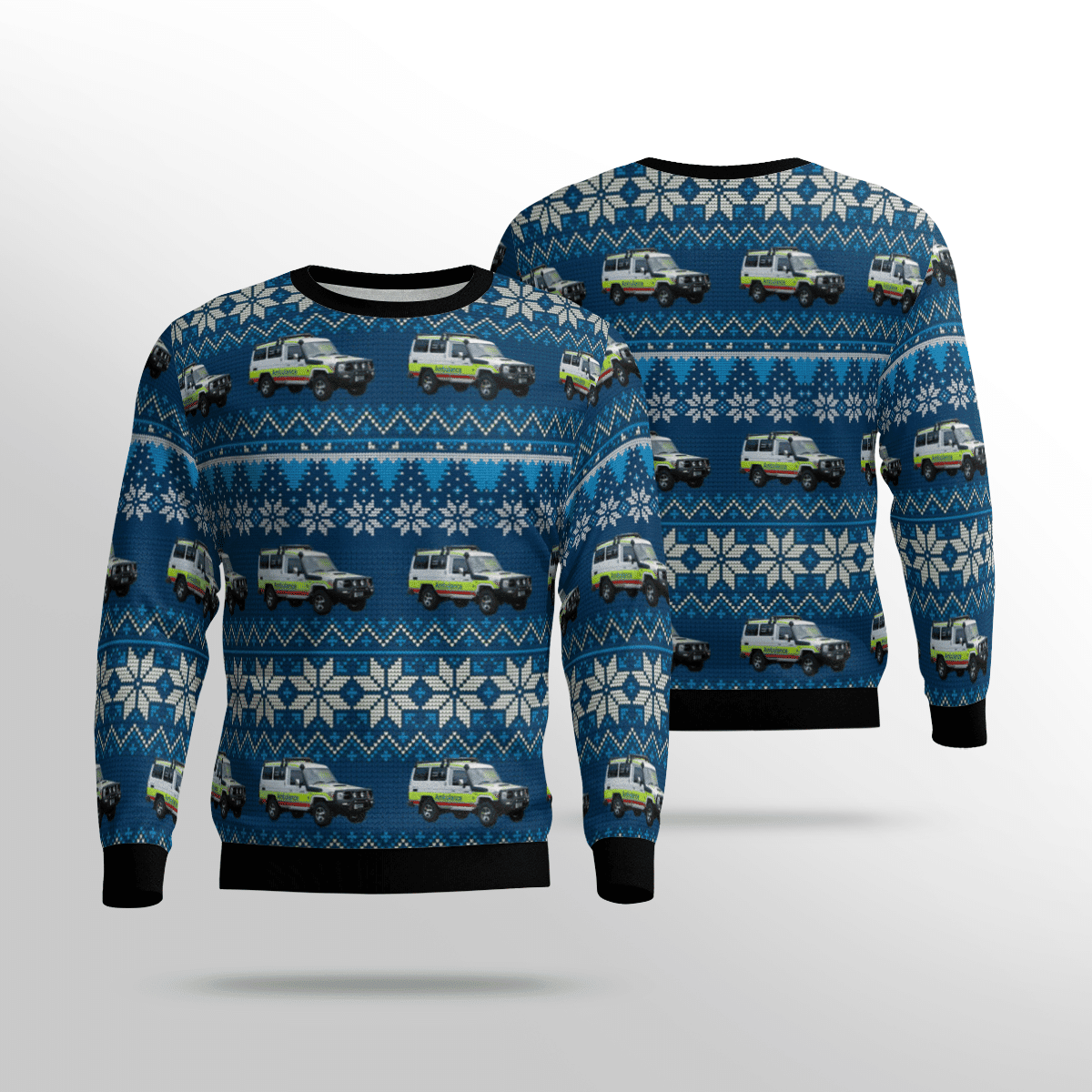 Queensland Ambulance Service Toyota Landcruiser For Unisex Ugly Christmas Sweater Adult 3D Funny Matching for family